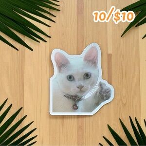 Thumbs Up Cat Vinyl Sticker - Size: 2.5”